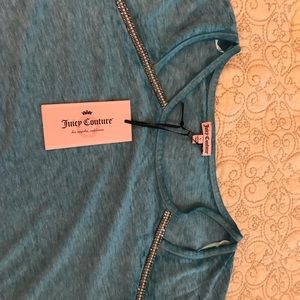 NWT Juicy Couture Size Large blue side tie top